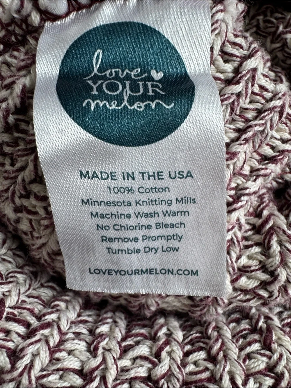 Love Your Melon Adult Pom Beanie - Purple/Maroon with Faux Fur Pom